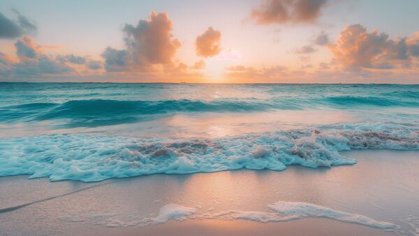 Calm coastline with a soft horizon